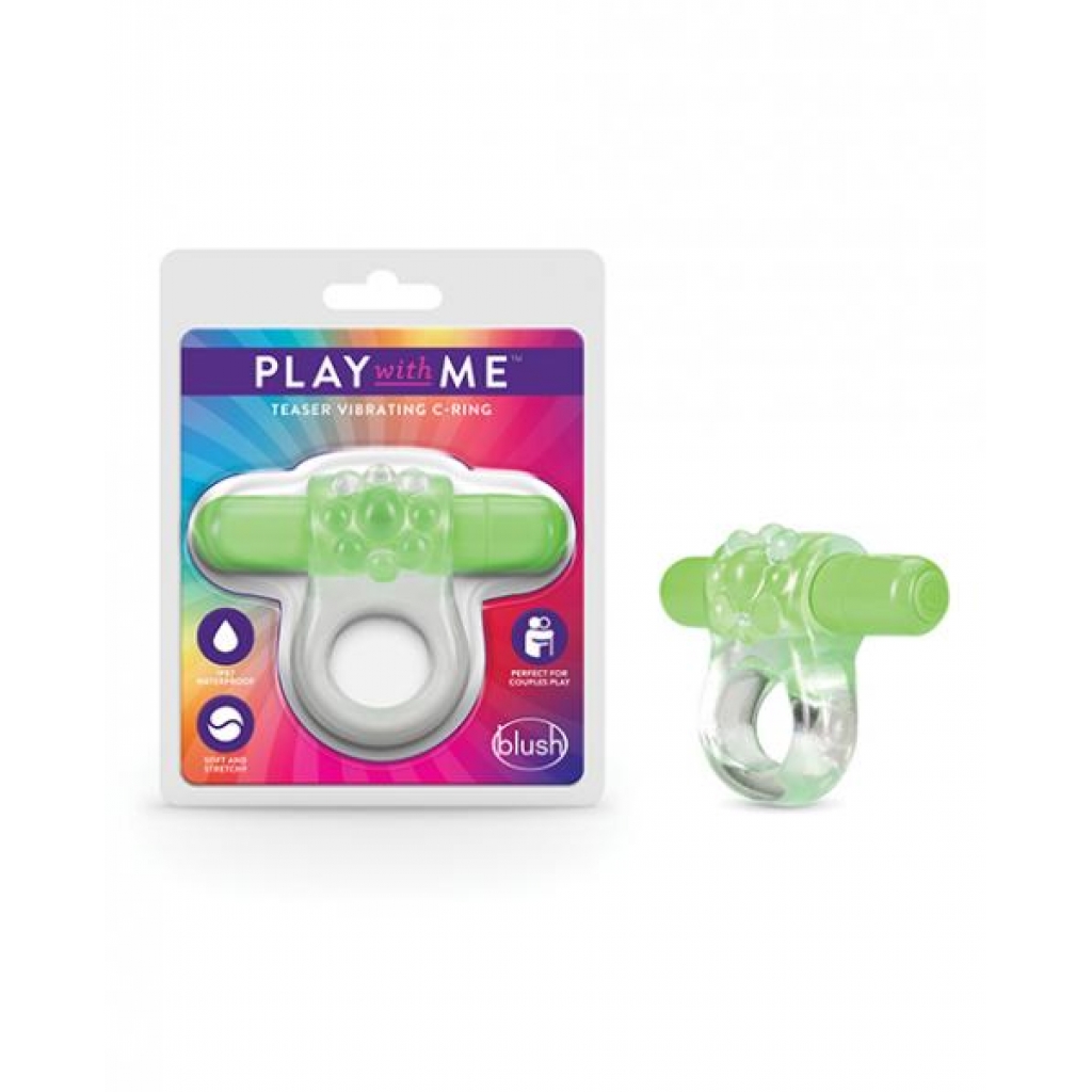 Play With Me Teaser Vibrating C-Ring - Green