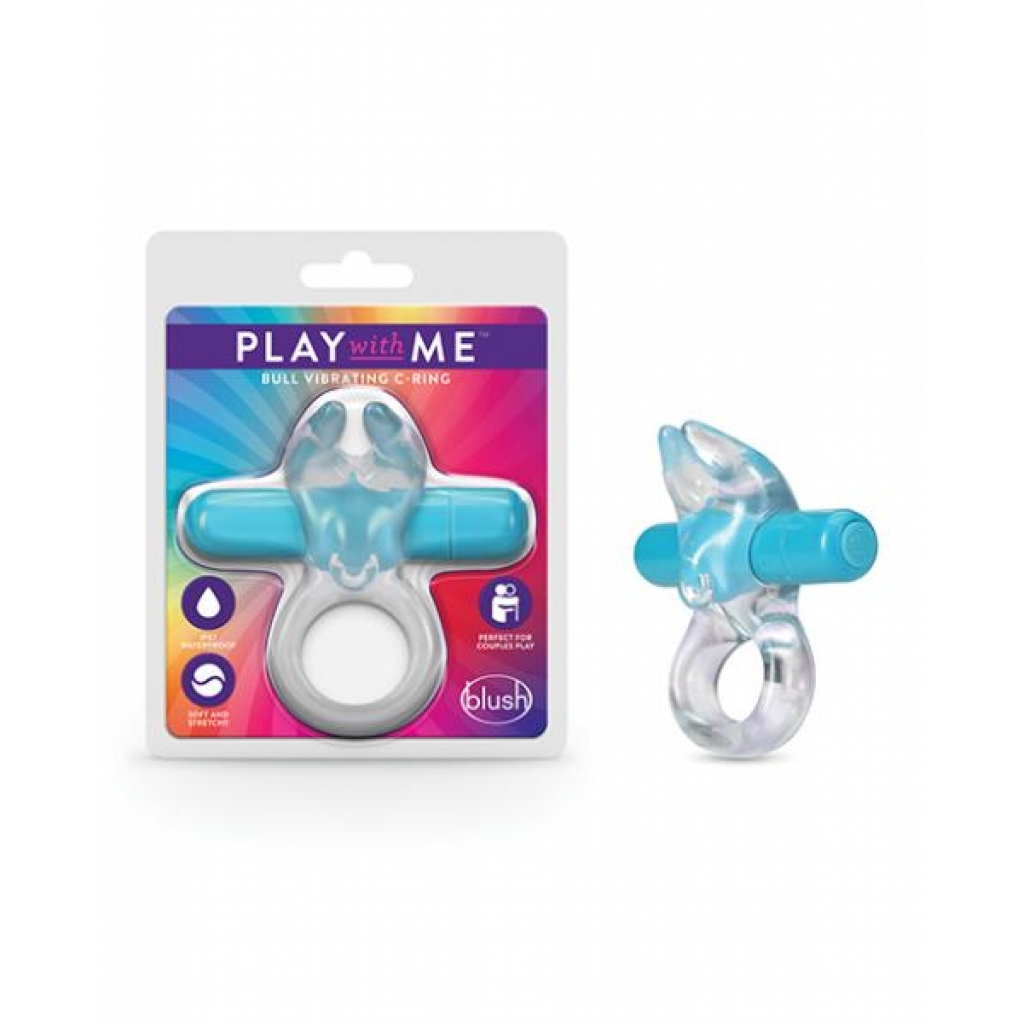 Play With Me Bull Vibrating C-ring - Blue