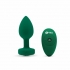 B Vibe Vibrating Jewel Plug - Emerald - Medium/Large