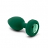 B Vibe Vibrating Jewel Plug - Emerald - Medium/Large