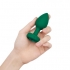 B Vibe Vibrating Jewel Plug - Emerald - Medium/Large