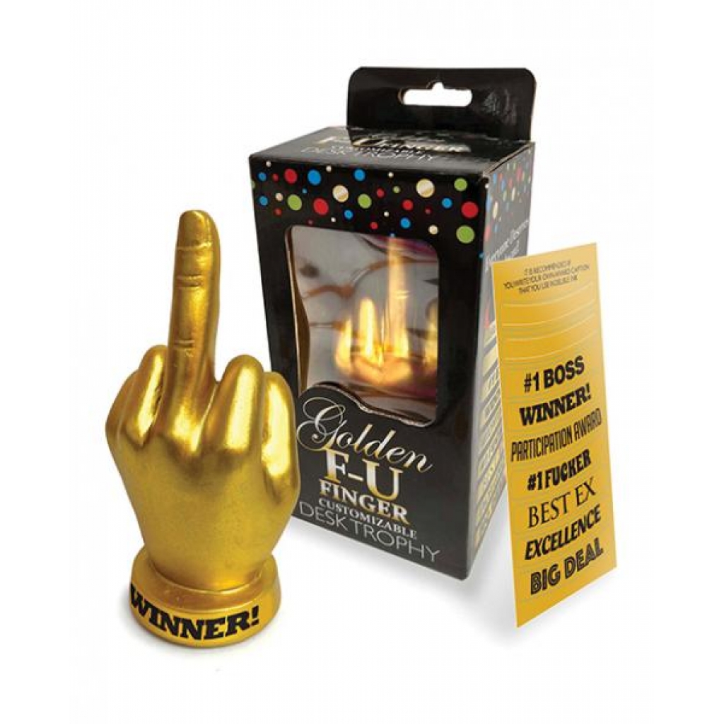 Golden F-U Finger Trophy - Celebrate Your Achievements