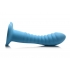 Simply Sweet Ribbed Silicone Dildo - Blue