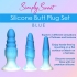 Simply Sweet Silicone Butt Plug Set - Blue