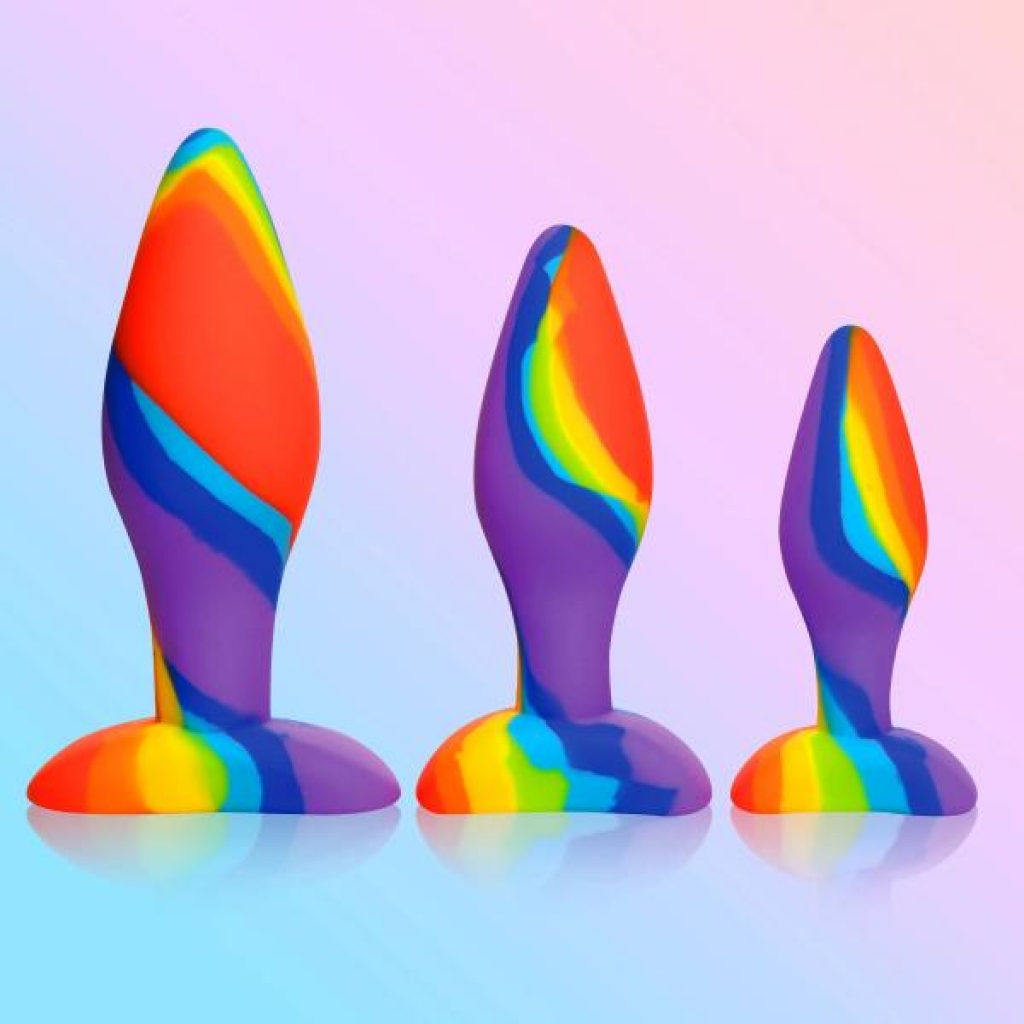 Simply Sweet Silicone Butt Plug Set - Rainbow