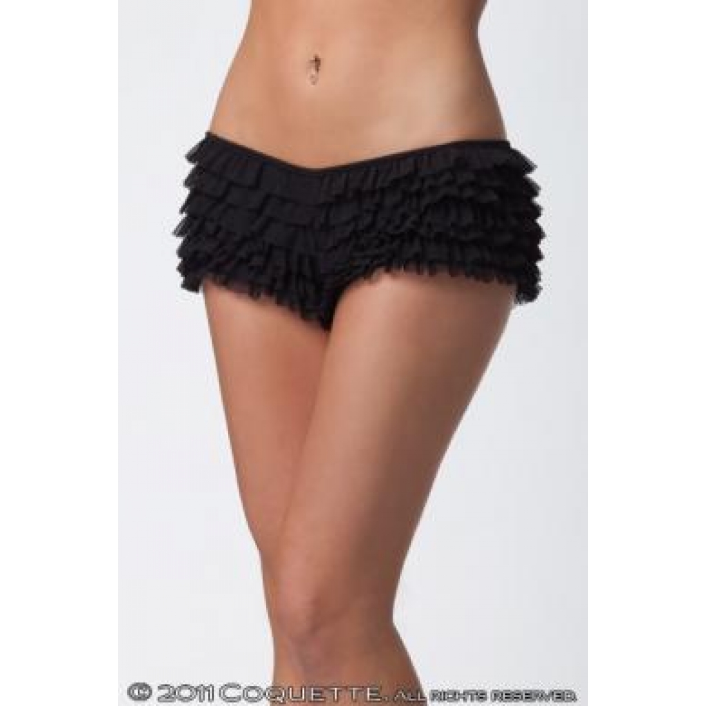 Ruffled Black Shorts with Back Bow