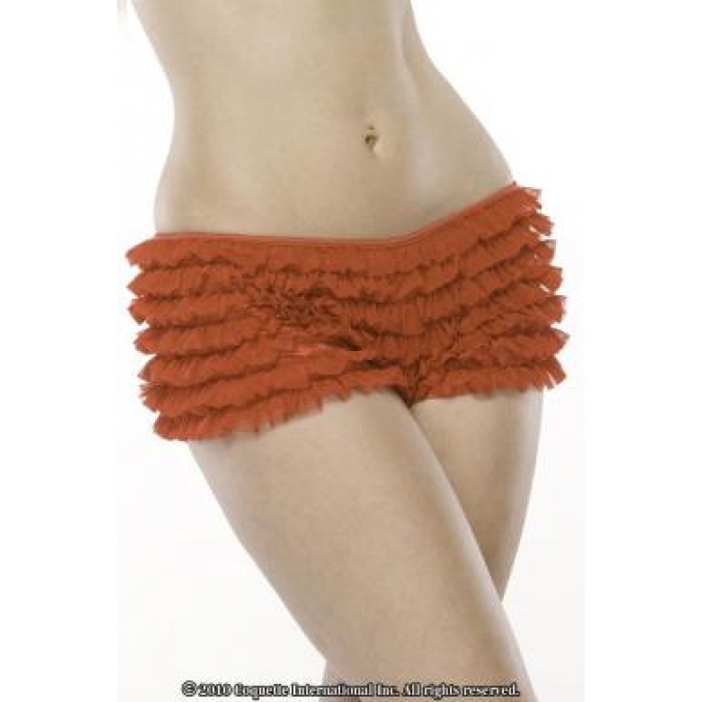 Ruffle Shorts with Back Bow - Red