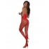 Holiday Open Cup, Open Crotch Bodystocking - Red, O/S