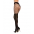 Fence Net Pantyhose with Solid Panty - Black