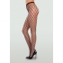 Double-Knitted Fence Net Pantyhose - Black