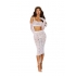 Seamless Sheer Lace Bralette & Slip Skirt - White