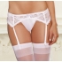 Scalloped Hem Lace Garter Belt - White