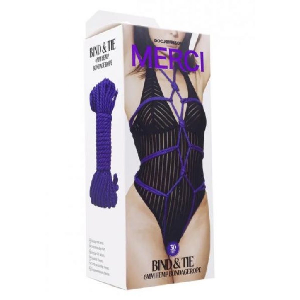 Merci Bind & Tie 30ft Hemp Rope - Violet