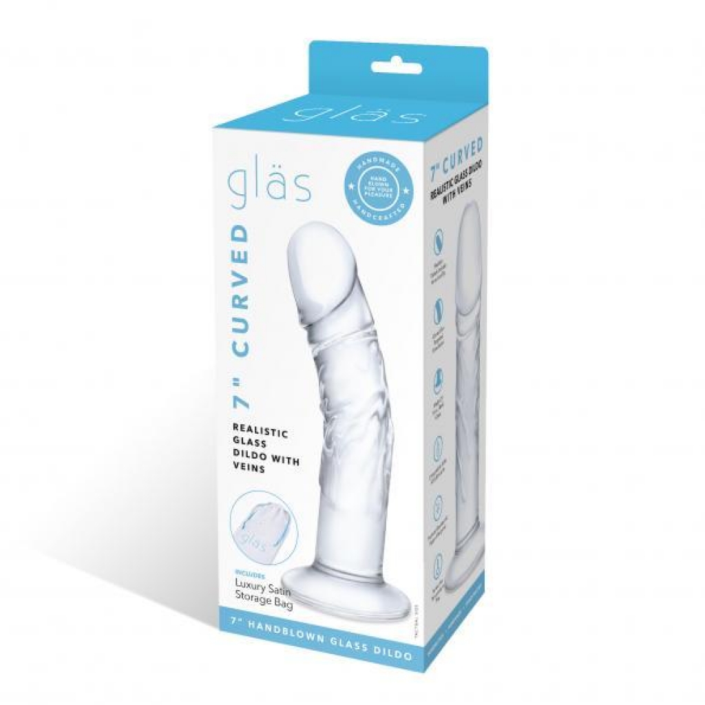 Glas 7 Inch Curved Realistic Glass Dildo