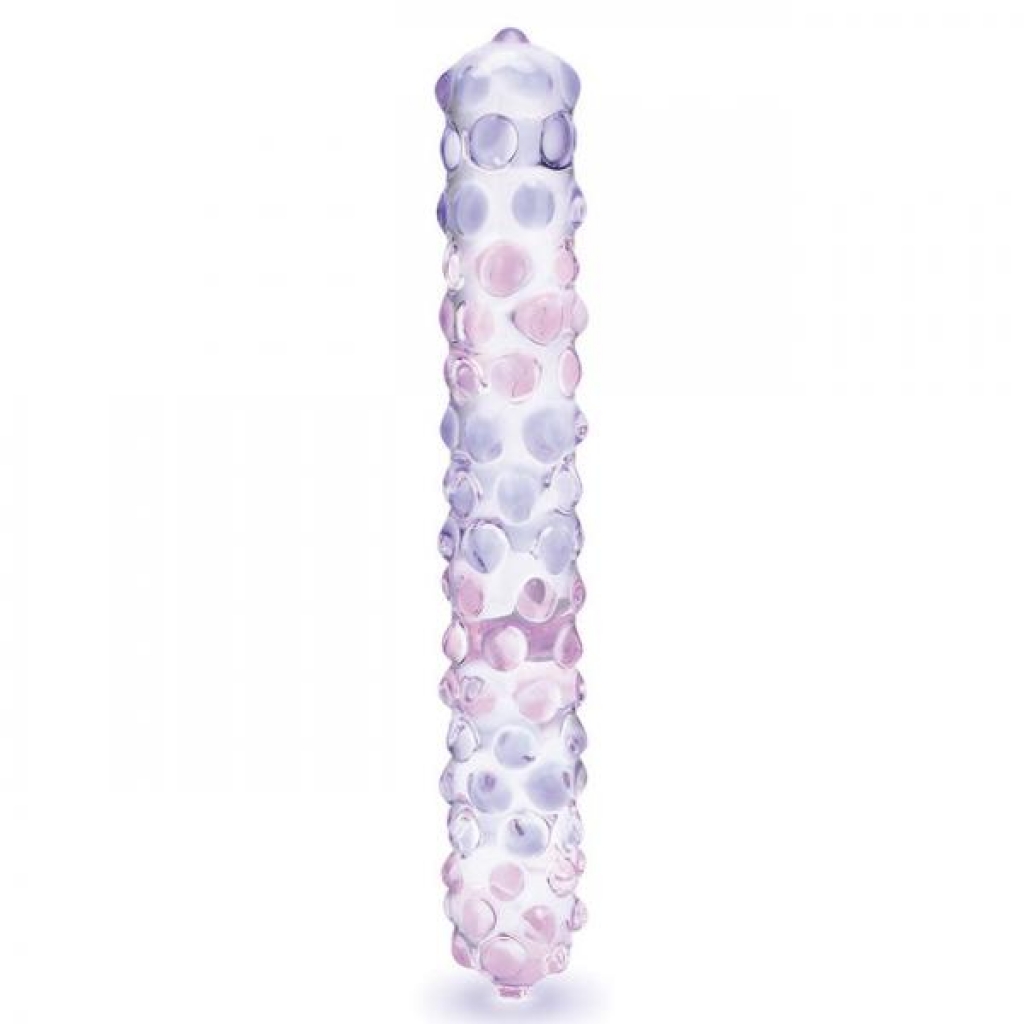 Glas 9 inches Purple Rose Nubby Dildo - Artful Pleasure