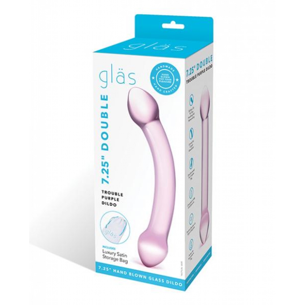 Glas Double Trouble - Purple Glass Dildo