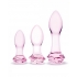 Glas 3pc Rosebud Butt Plug Set