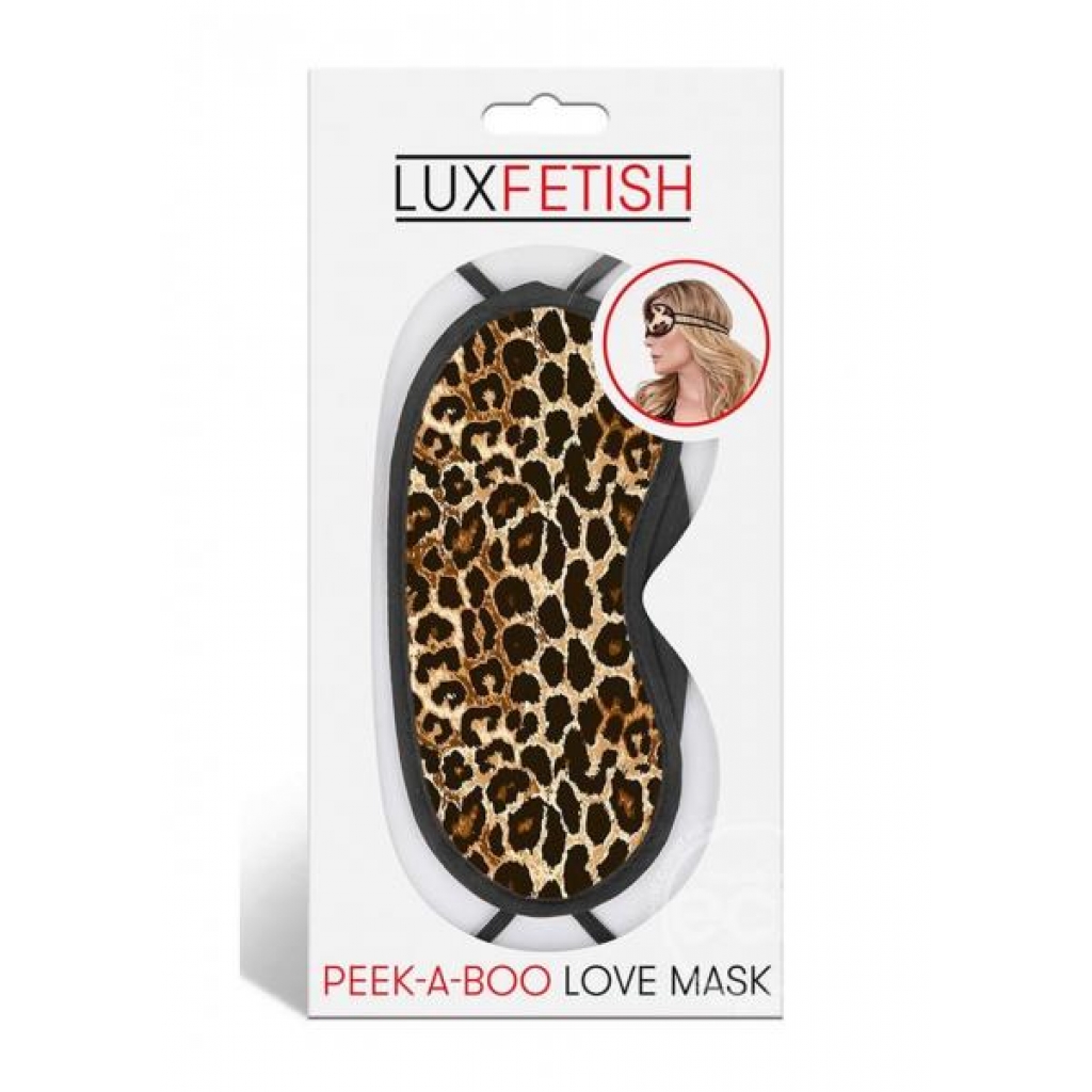 Lux Fetish Peek-a-boo Love Mask - Leopard