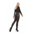 Sheer Long Sleeves Bodystocking Black O/S