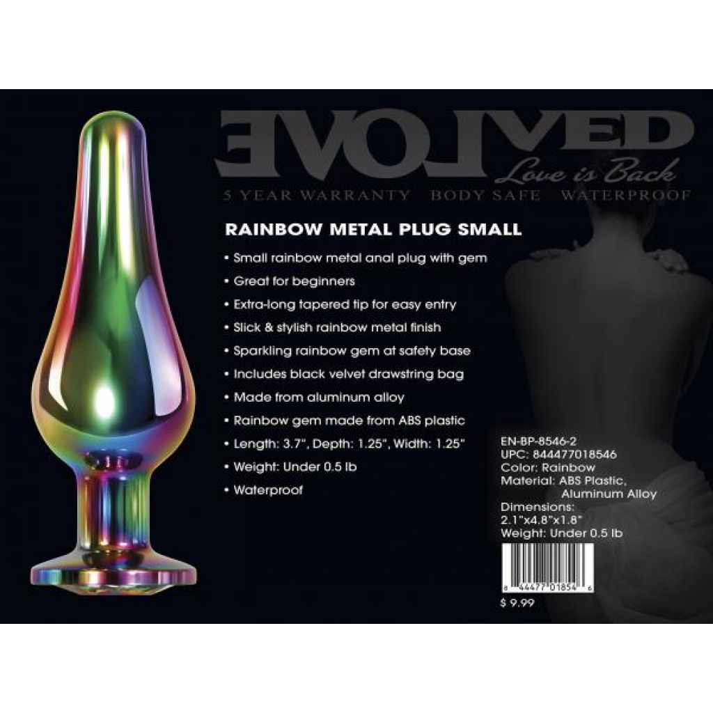 Rainbow Metal Anal Plug - Small