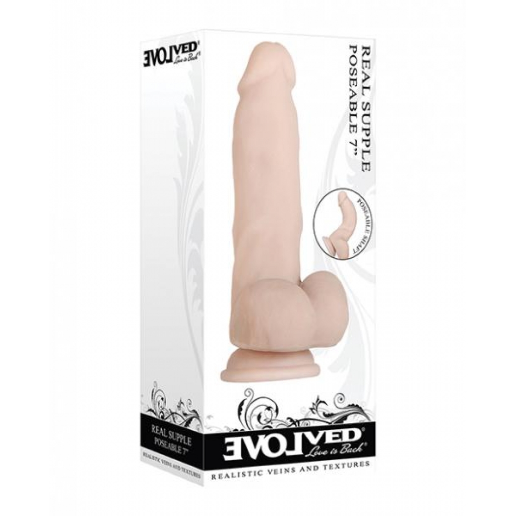 Real Supple Poseable Dildo - Light Beige