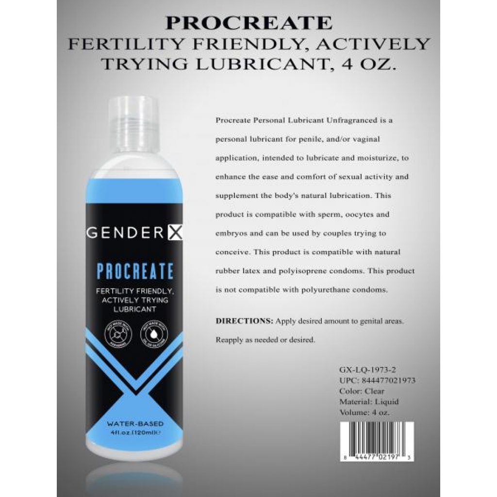 Gender X Procreate: Compatible Fertility Lubricant