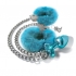 Nixie Metal Plug & Furry Cuff Set - Blue Metallic