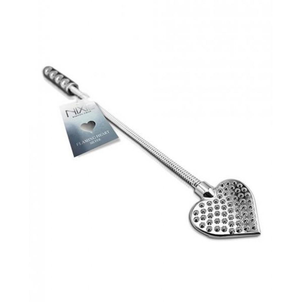 Nixie Stainless Steel Riding Crop: Heart Design