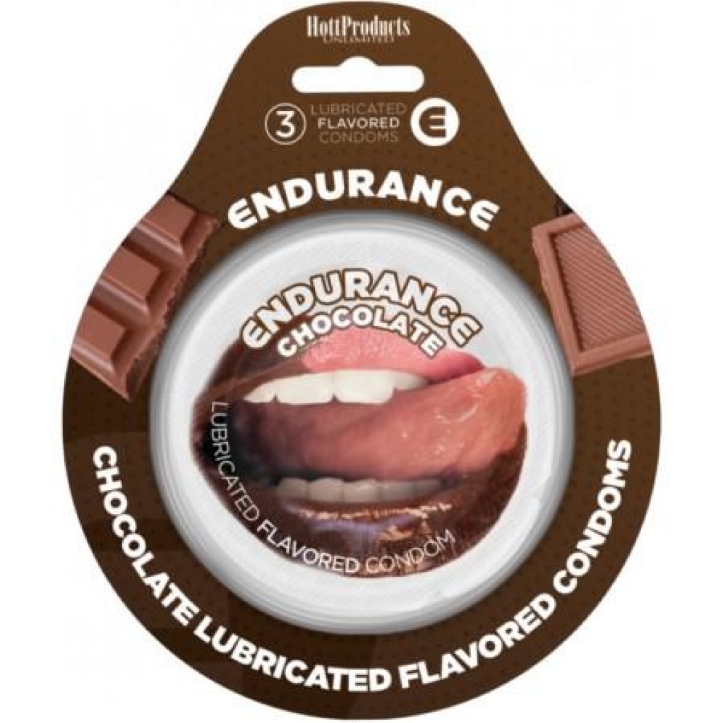 Endurance Chocolate Flavored Condoms - 3 Pack for Indulgent Moments