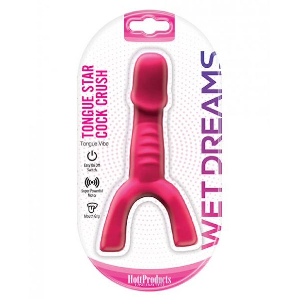 Wet Dreams Tongue Star Penis Crush Vibe Mouth Grip - Pink