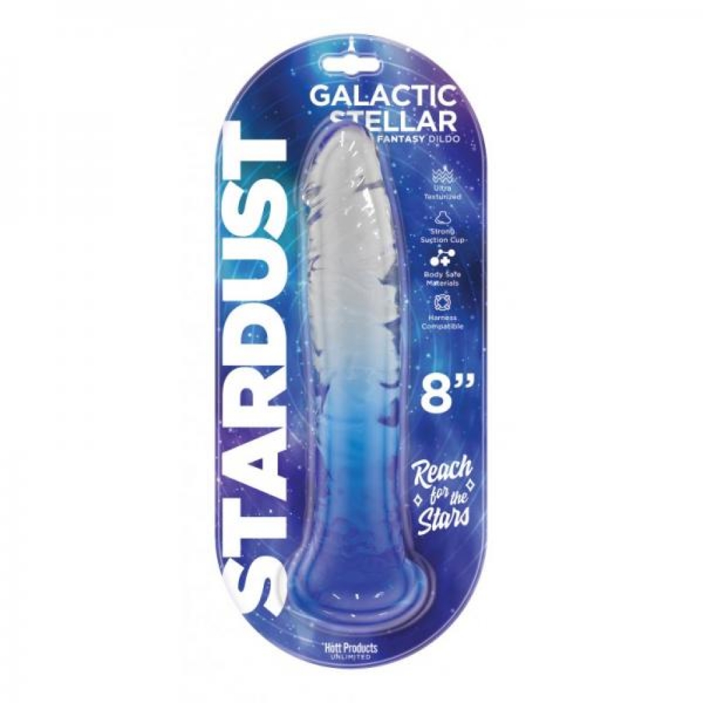 Stardust Galactic Stellar Jelly Dildo - 8in Crystal Blue