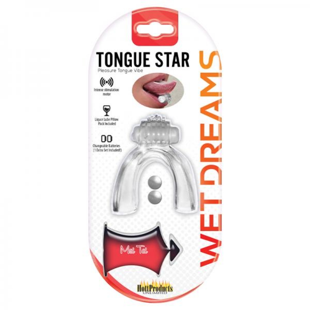 Tongue Star Clear Vibrating Tongue with Motor