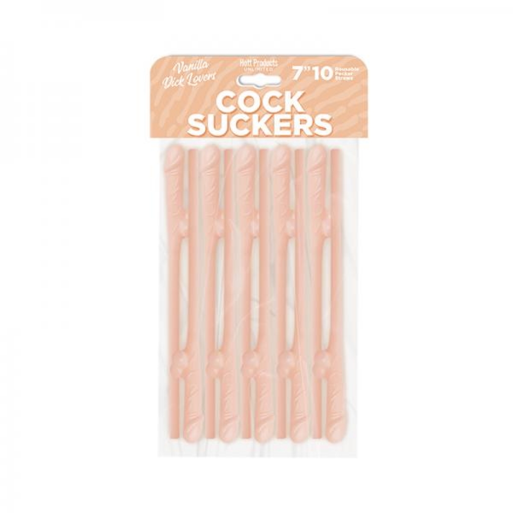 Cock Suckers Pecker Straws Vanilla Lovers 10pk