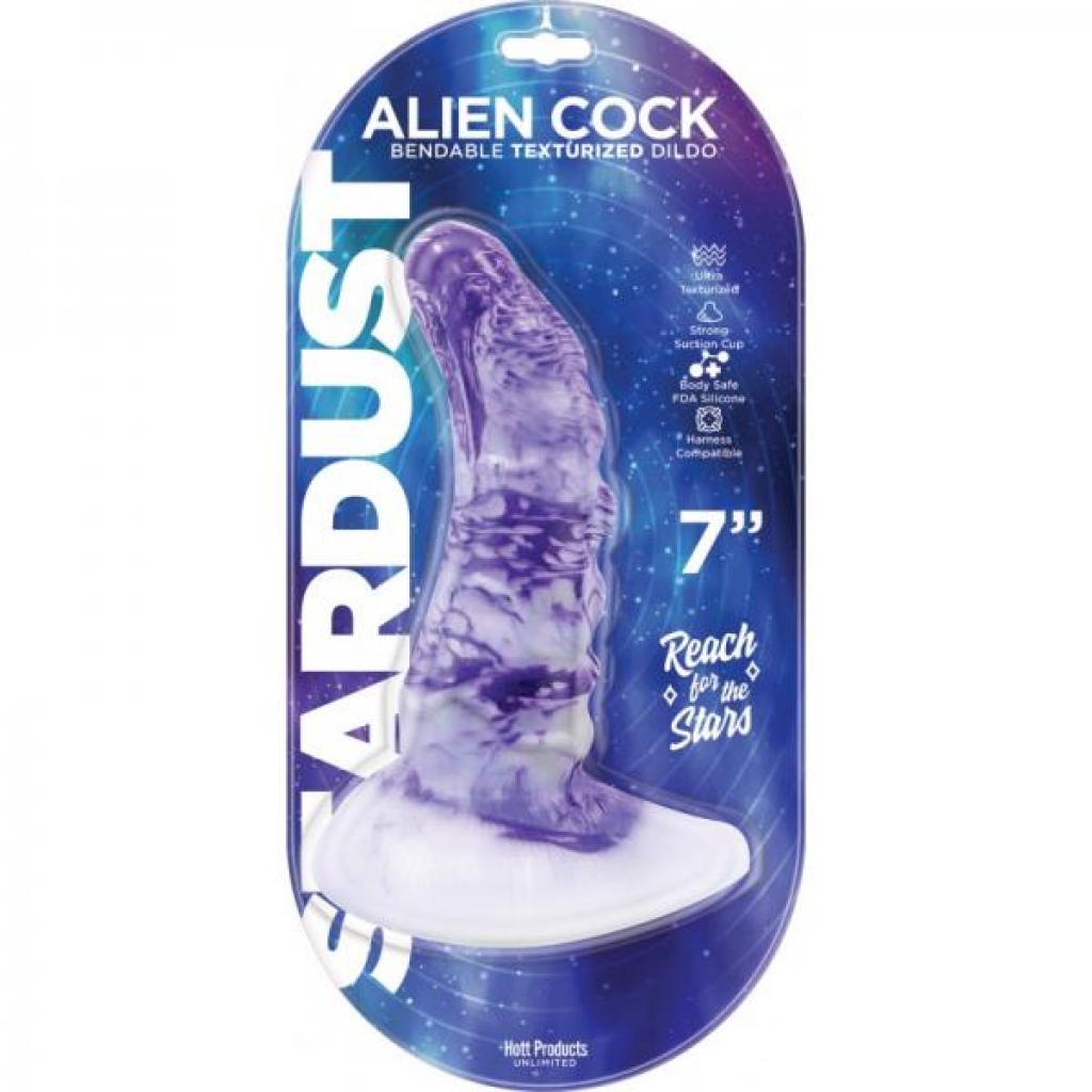 Stardust Alien Penis Silicone Textured Dildo 7in