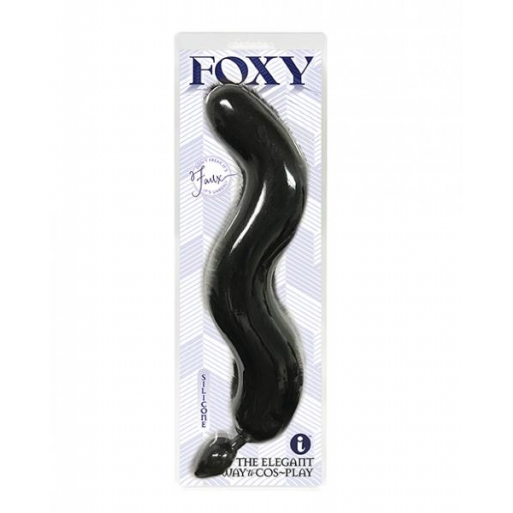 Foxy Tail Silicone Butt Plug - Black