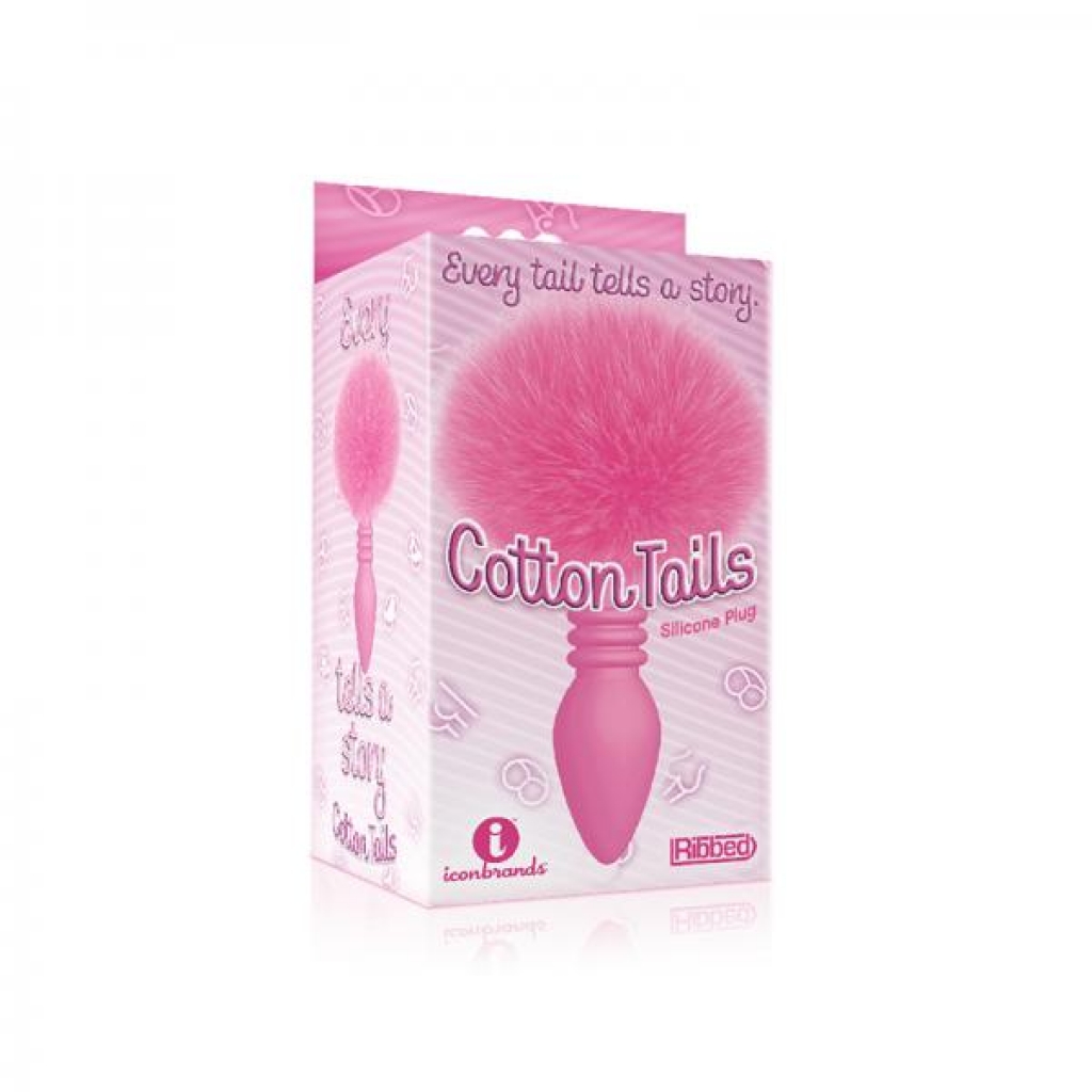 The Nines Cottontails Bunny Tail Butt Plug - Ribbed Pink