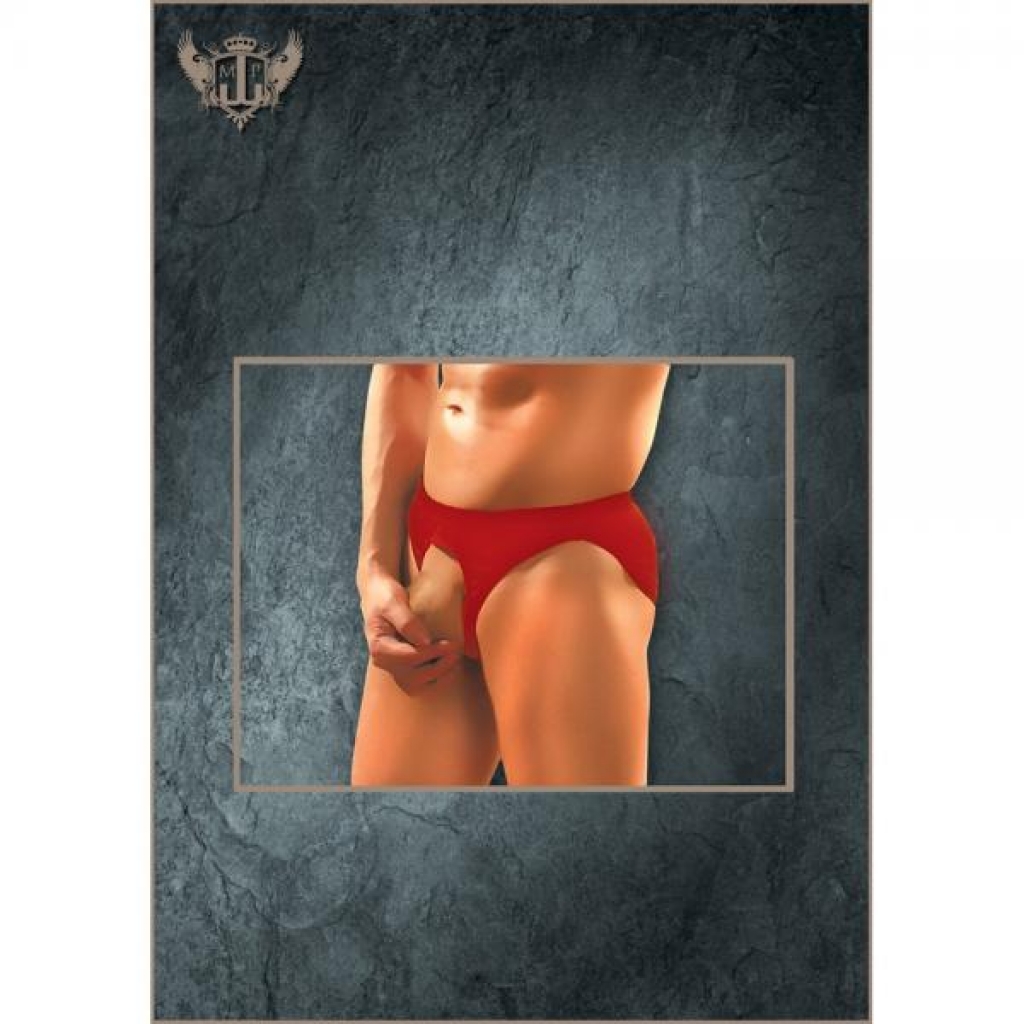 Pouchless Briefs - Bold Crotchless Design in Red