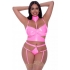 Club Candy Bra Harness & Panty Set - Pink 2XL