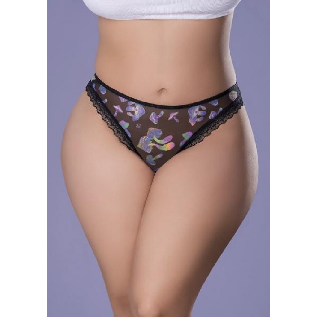 Hazy Dayz Panty with Open Back - Mushroom - 2XL