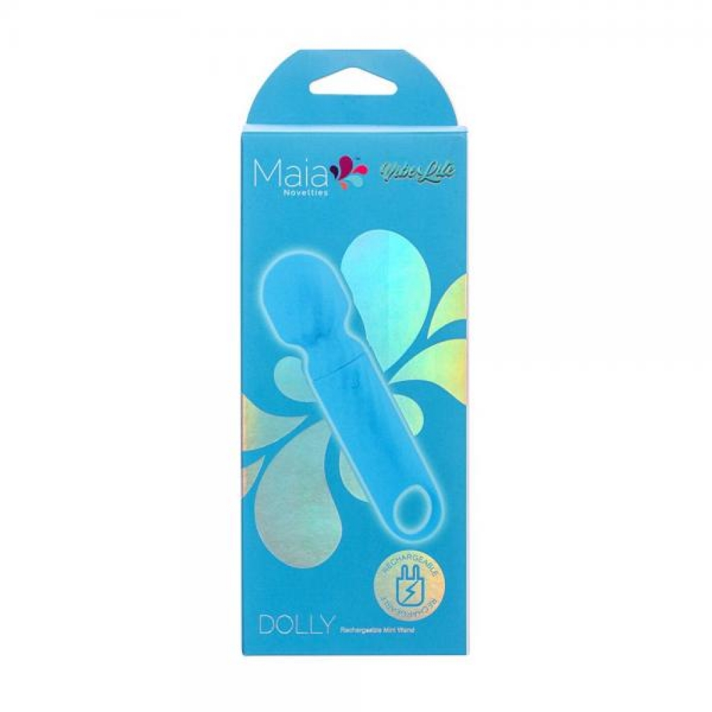 Dolly Silicone Mini Wand Massager - Rechargeable Blue