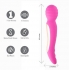 Zoe Rechargeable Dual Vibrating Wand - Hot Pink Sensation