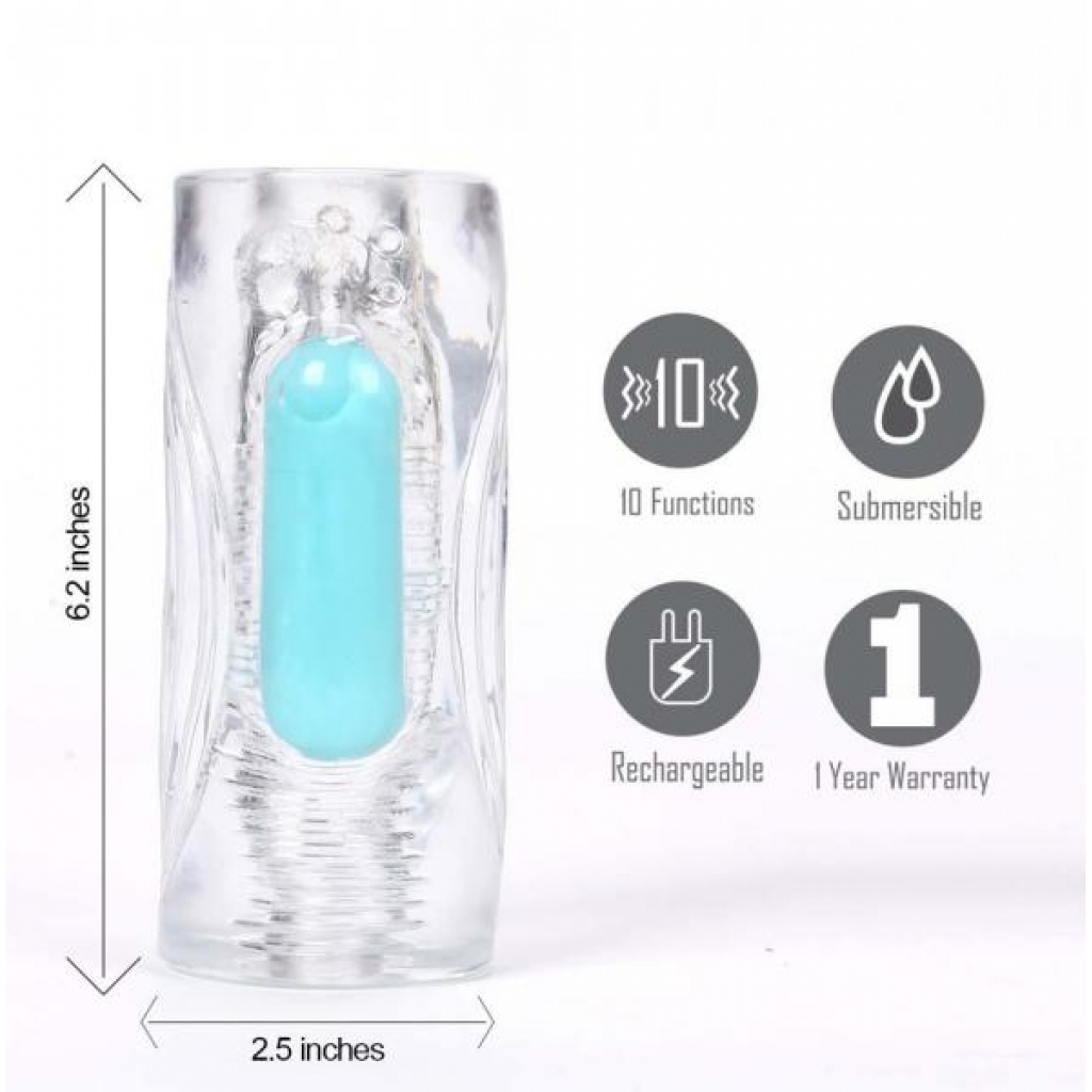 Aster Clear Stroker with Rechargeable Bullet