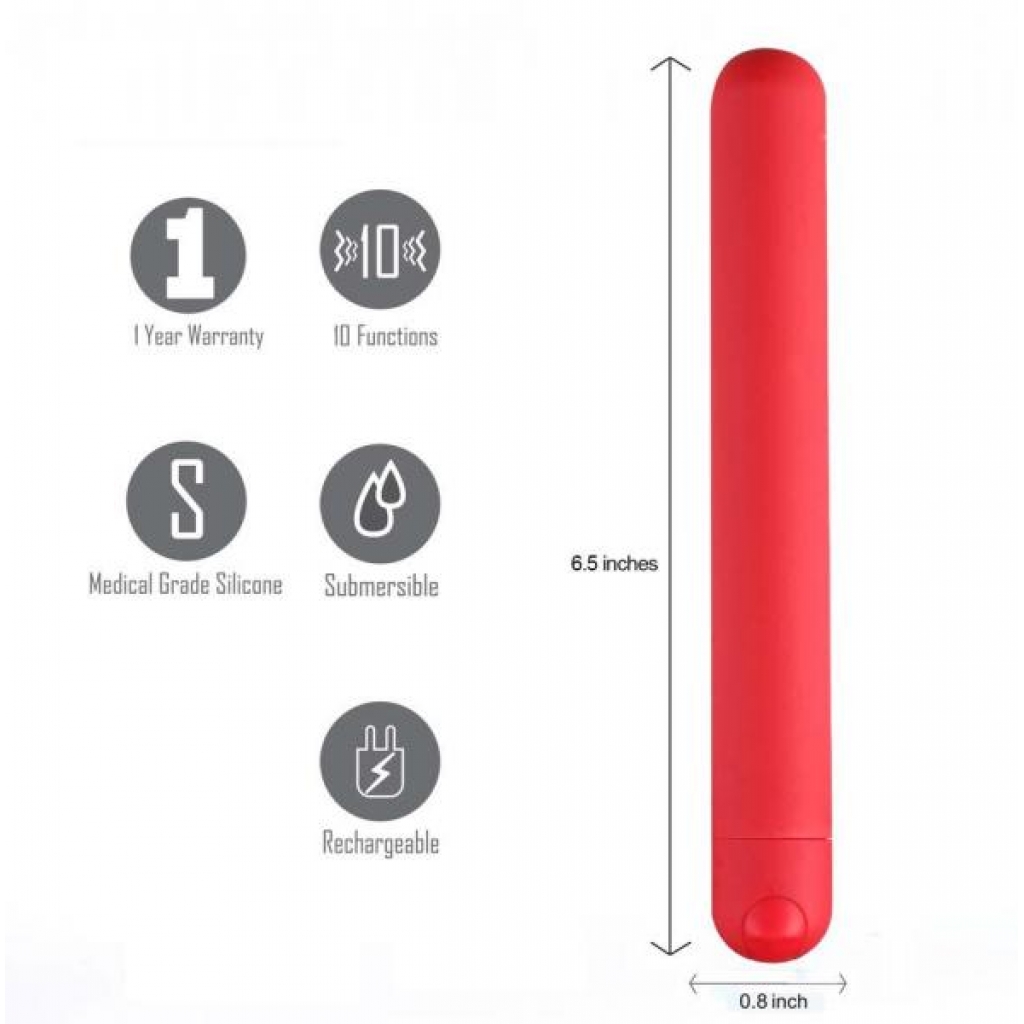 Abbie Long Rechargeable Bullet Vibrator in Red