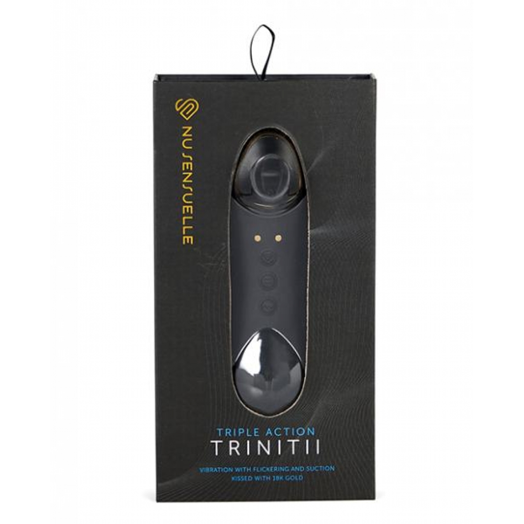 Sensuelle Trinitii 18K Gold Vibrator - Black