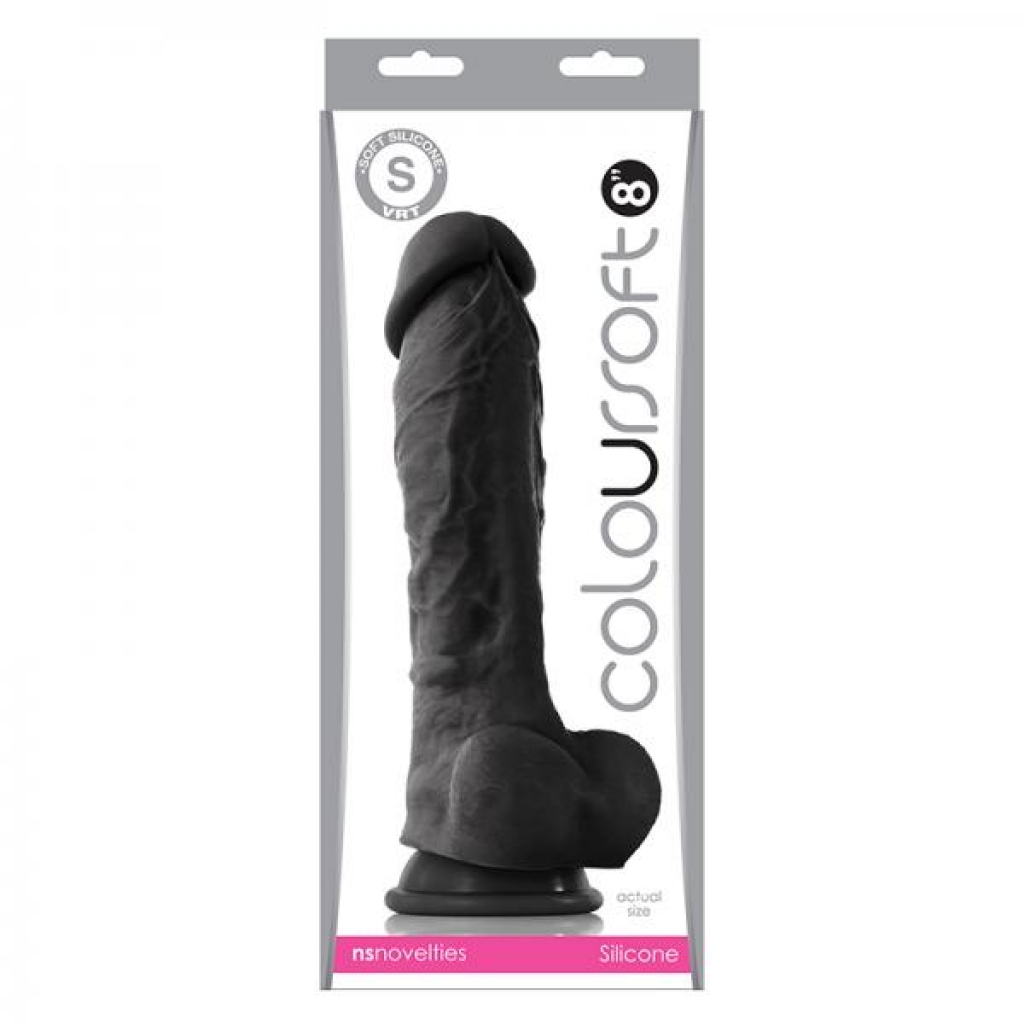 Coloursoft 8-Inch Soft Dildo - Black