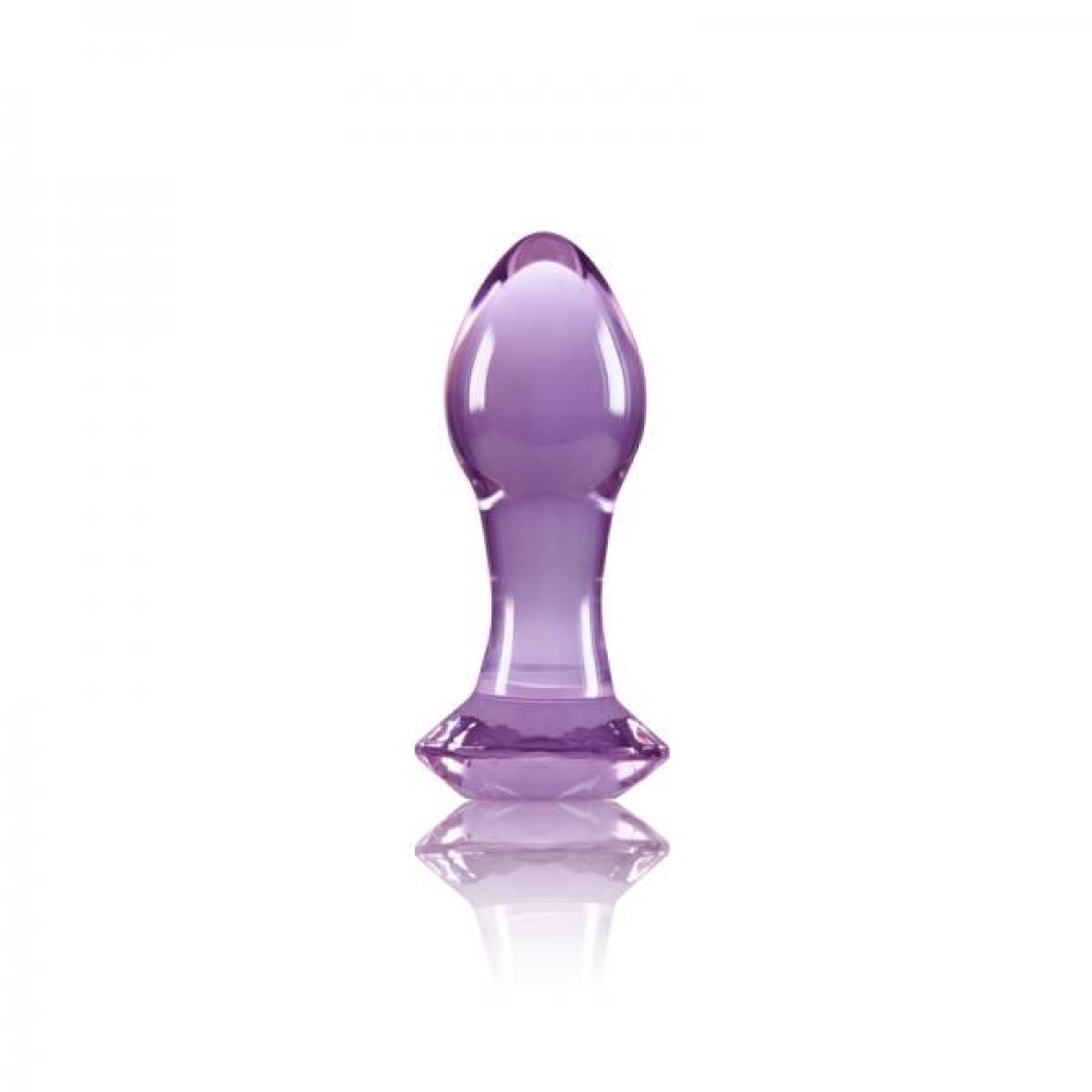 Crystal Gem Purple: Borosilicate Glass Butt Plug