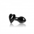 Crystal Heart Black Anal Plug