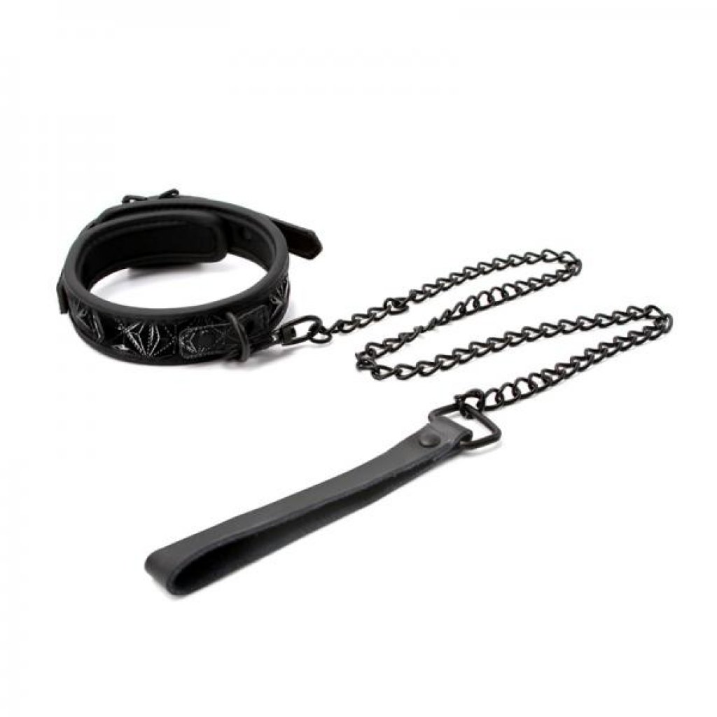 Sinful Adjustable 1 Inch Collar & Leash - Black