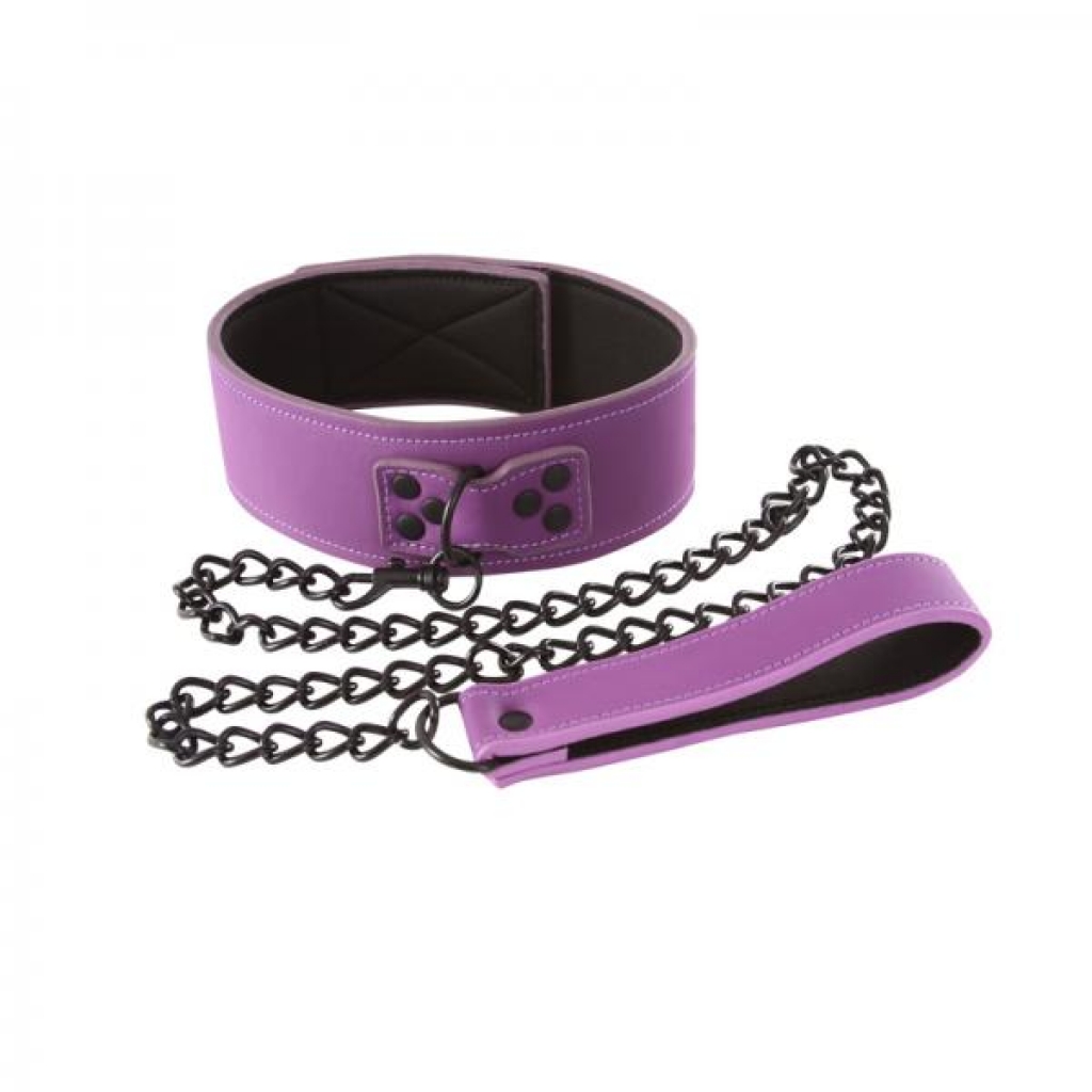 Lust Bondage Collar - Purple Elegance