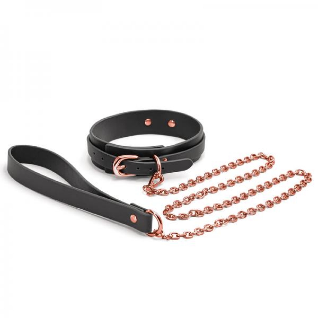 Bondage Couture Collar & Leash - Black